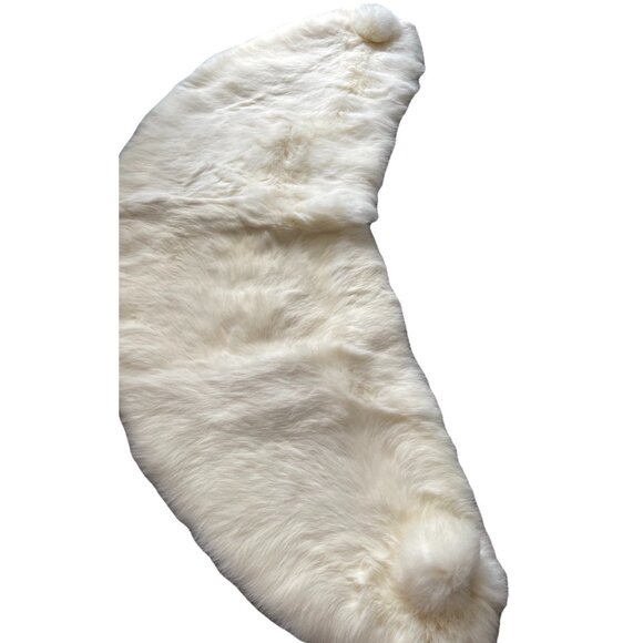 Vintage Rabbit Fur White Over The Shoulder Cape Wrap 70s Scarf Fits Small-Medium - Picture 13 of 16